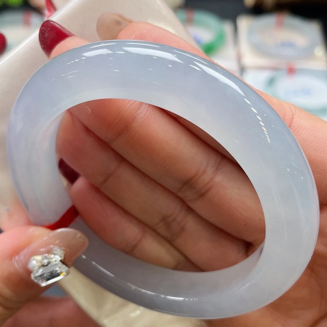 未镶嵌手镯翡翠67号幻彩蓝钢57圈泥鳅背