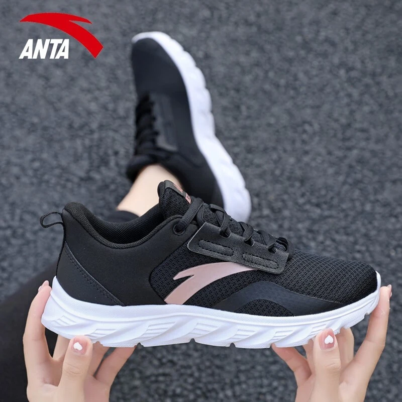 安踏女鞋跑步鞋2025新款女士网面透气旅游鞋中年妈妈鞋子运动鞋女