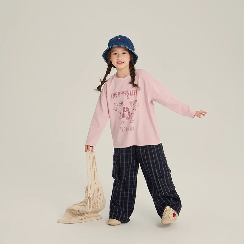 【惊喜】女童韩版字母印花长袖T恤儿童打底衫休闲上衣25F166