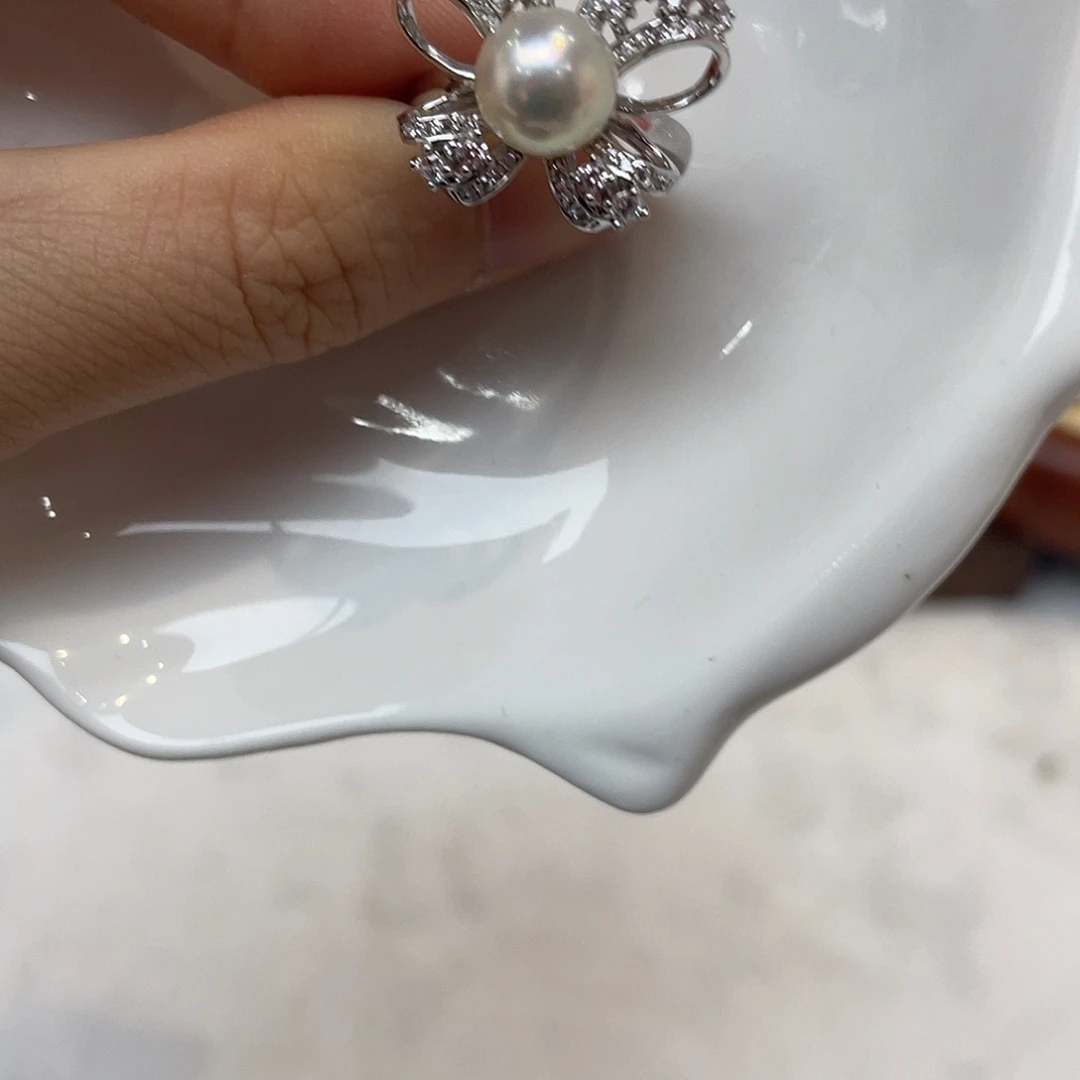 银S925镶嵌戒指海水珍珠