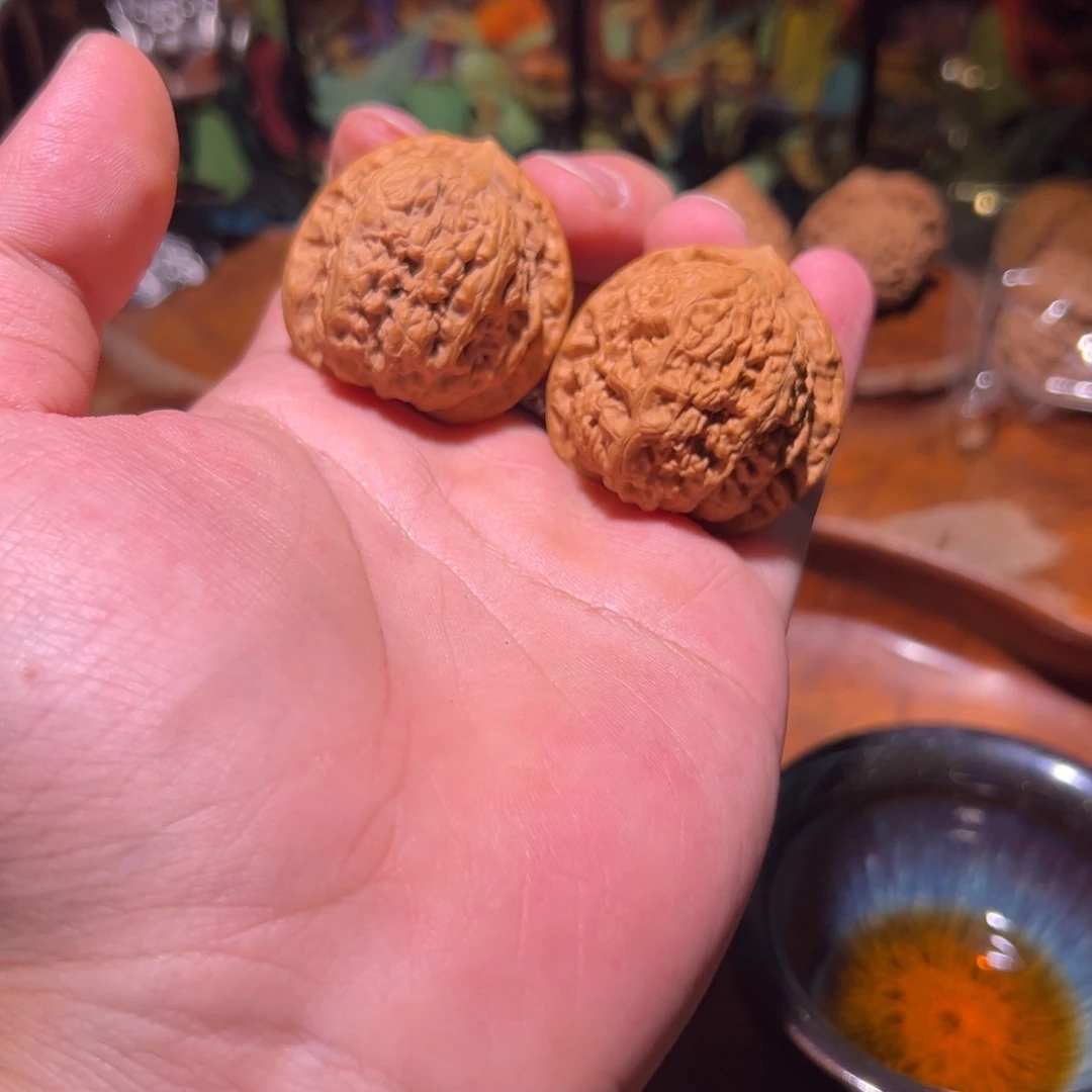文玩核桃吊坠38全品蚂蚁沟一对