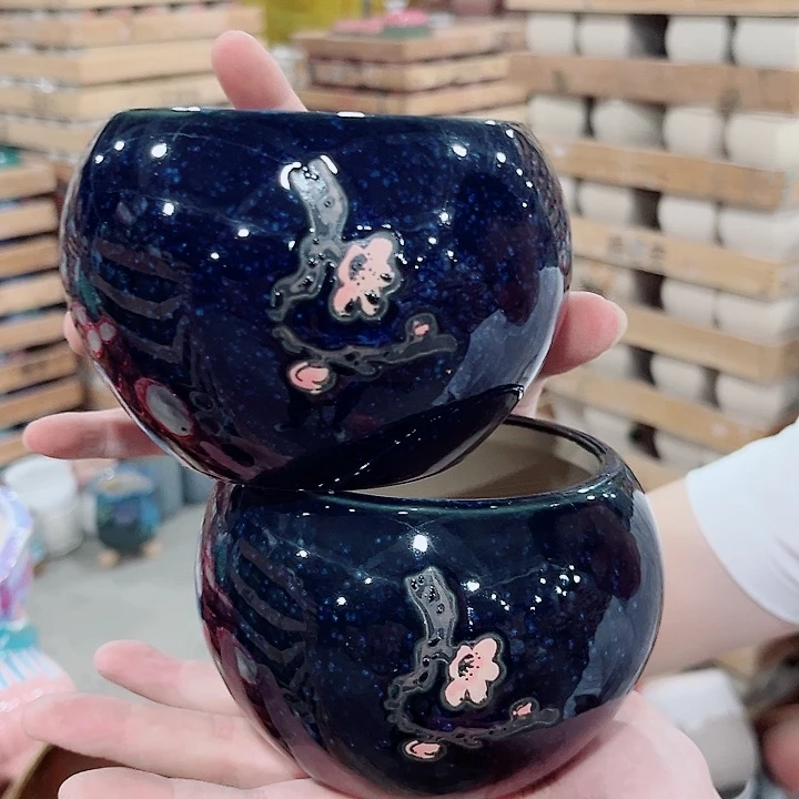 有孔.凑单10元陶瓷花盆发货！