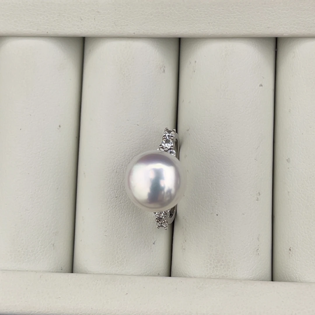 定制海水珍珠未镶嵌裸珠宝石光澳白11-12mm