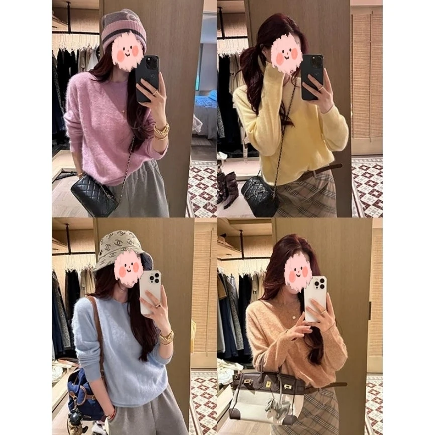 必入系列-2025年法式气质设计感慵懒风小众复古韩系宽松打底衫女