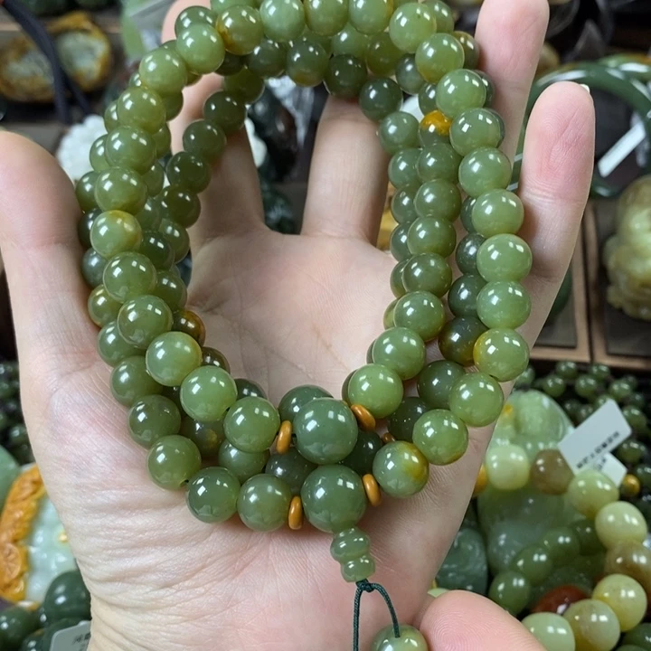 透闪石质玉108粒未镶嵌家****葫