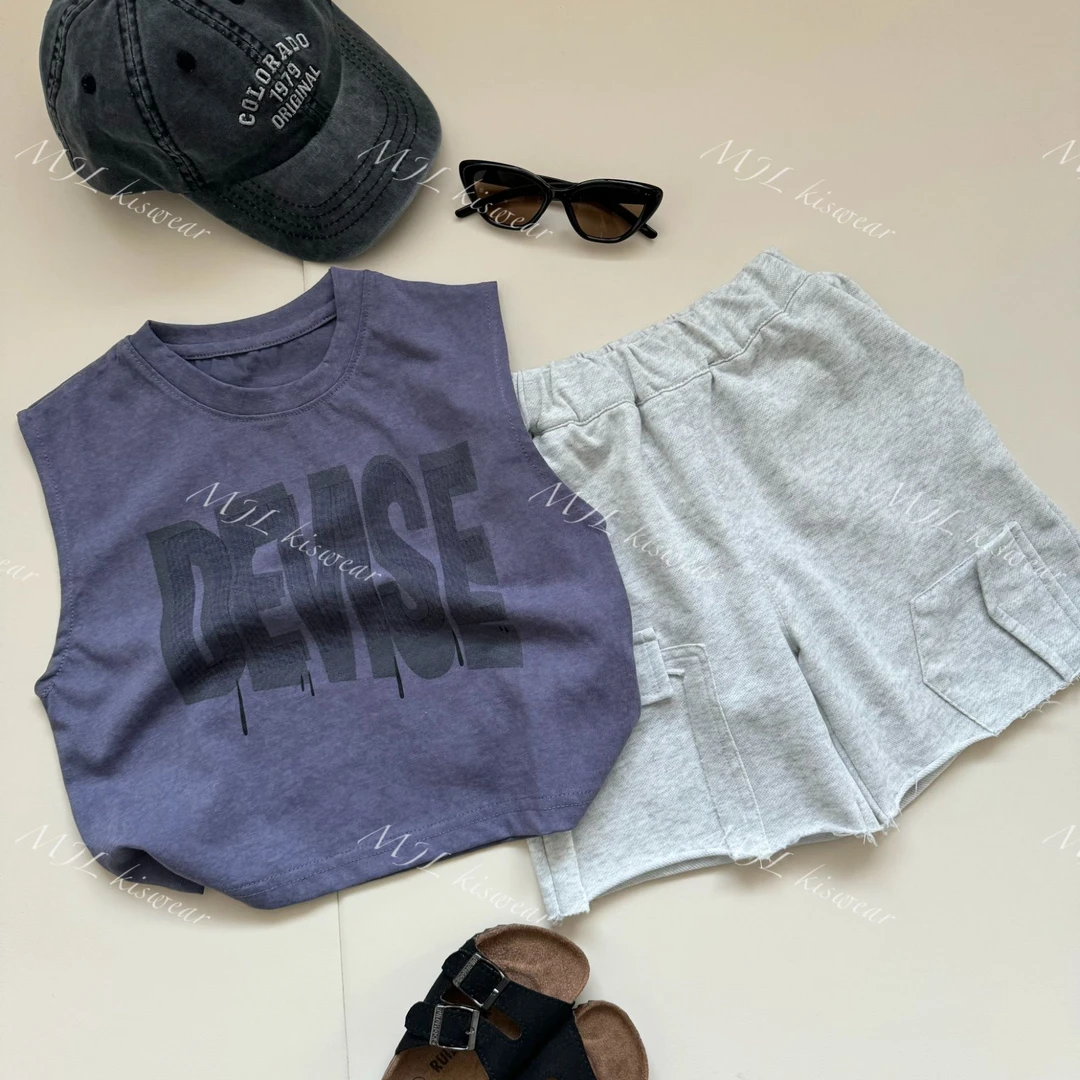 MJL丨【现货】2025夏款丨背心短袖裤子丨儿童套装M72