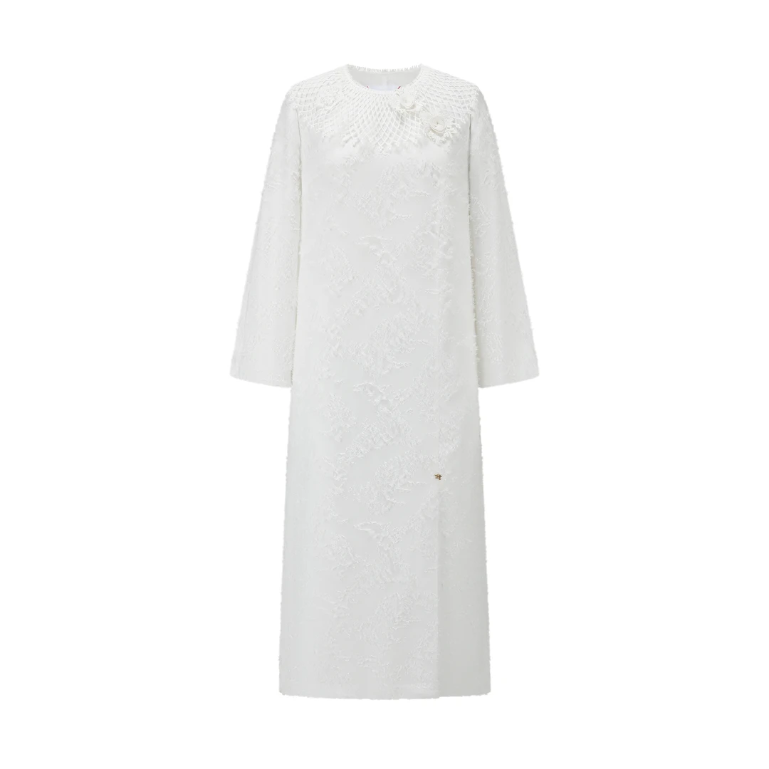 【顾文婷推荐】YOUWEI有尾25 蕾丝领提花布连衣裙 DT5725103