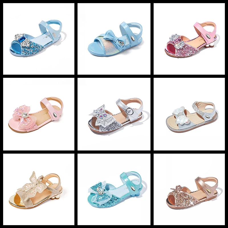 【断码捡漏】斯纳菲女童凉鞋夏季儿童露趾爱莎水晶公主鞋