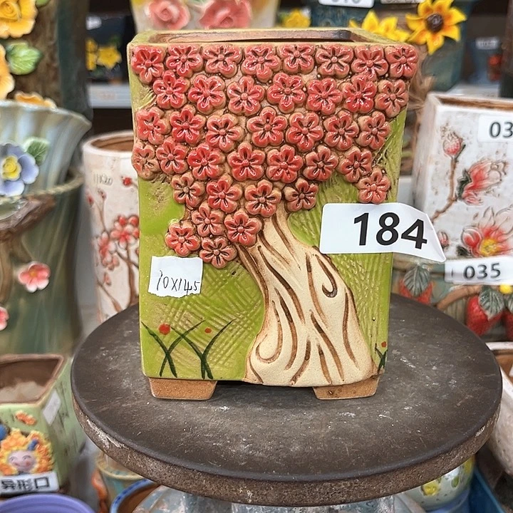 紫砂花盆粗陶材质多肉花盆