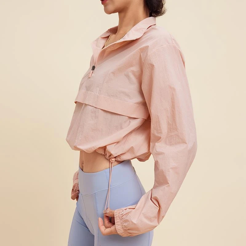 LULUISSUE半拉链炼立领骑行服女款长袖防晒瑜伽服运动健身服外套