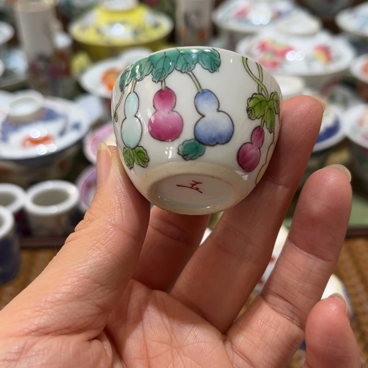 手绘茶杯盖碗陶瓷