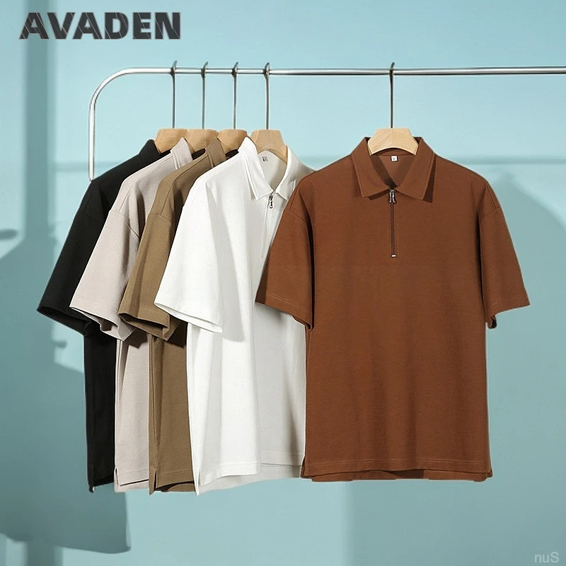 爆款潮牌百搭休闲半拉链短袖t恤2025新款潮流宽松设计感复古POLO