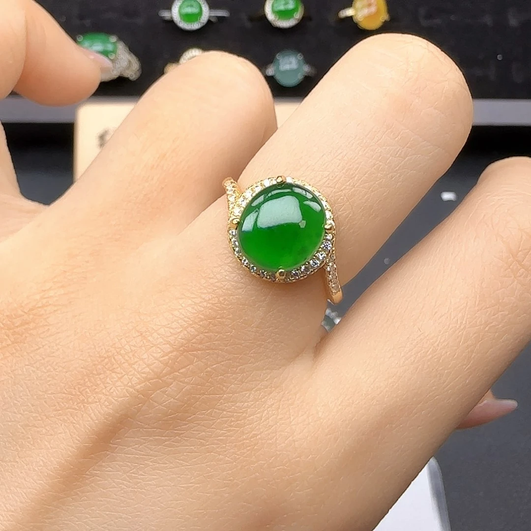 银S925镶嵌戒指翡翠