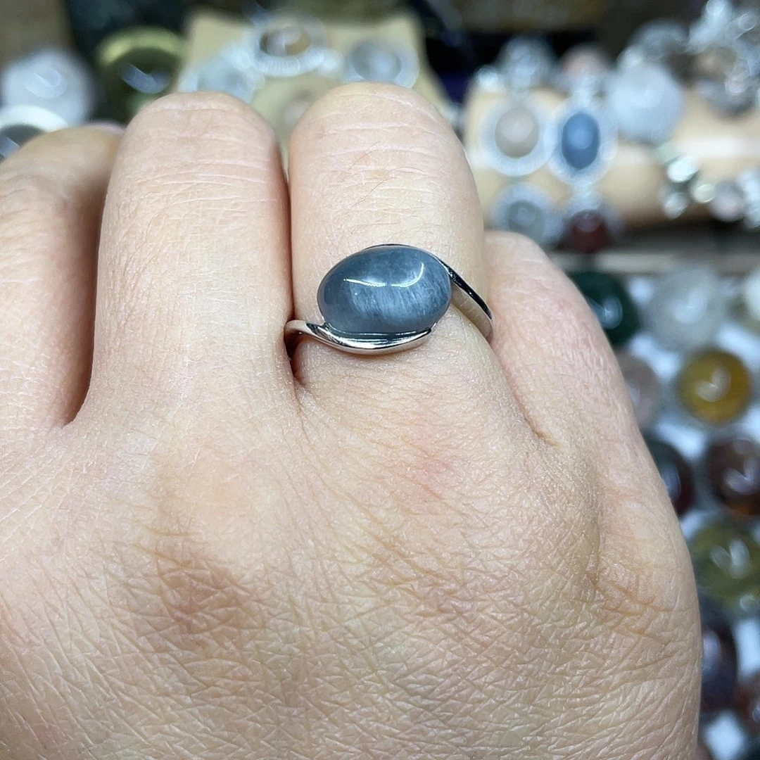 【闪购商品】银S925镶嵌珠宝半成品水晶戒指