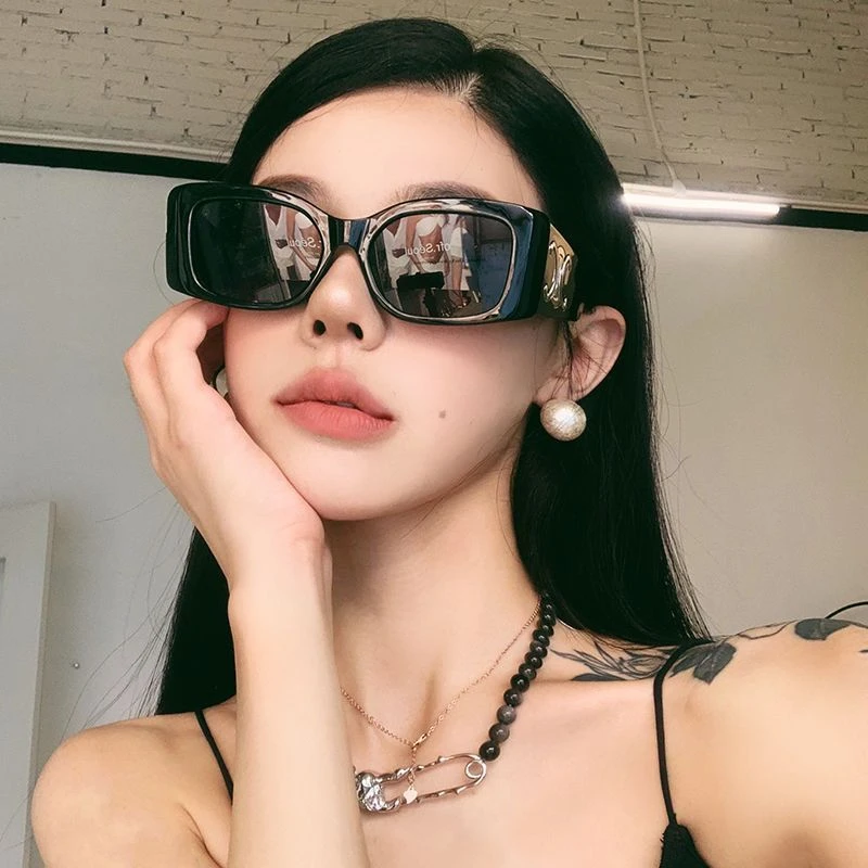 复古欧美风墨镜女防紫外线偏光方框显脸小高级感太阳眼镜2025新款
