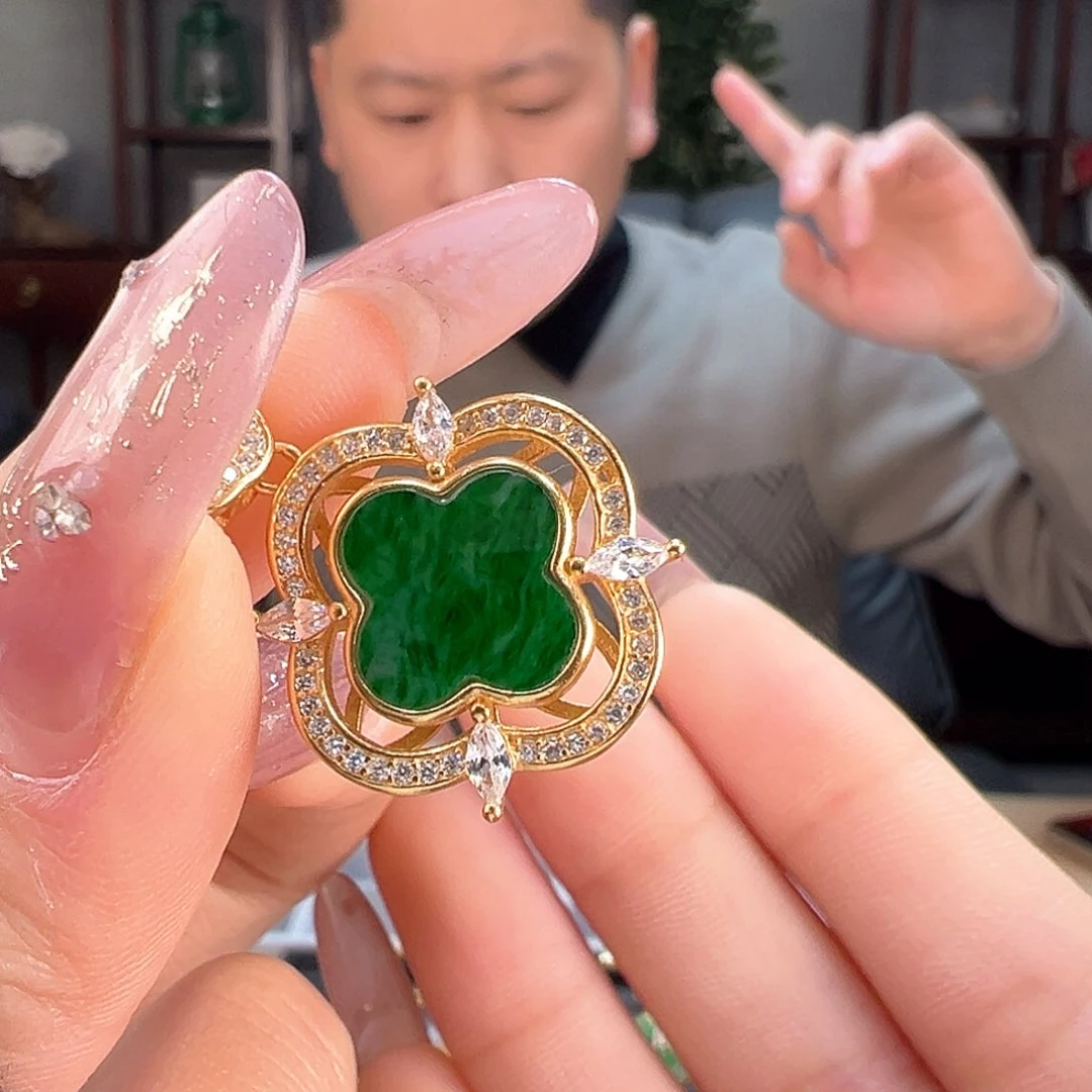 翡翠吊坠(不含链)银S925镶嵌吊坠15