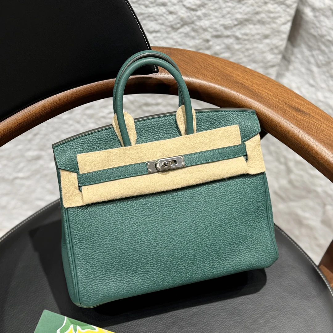 99新 Hermes/爱马仕 贝贝 /爱马仕孔雀绿色bk25包
