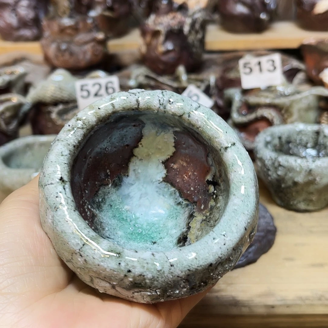 杯柴烧粗陶手捏杯渗水
