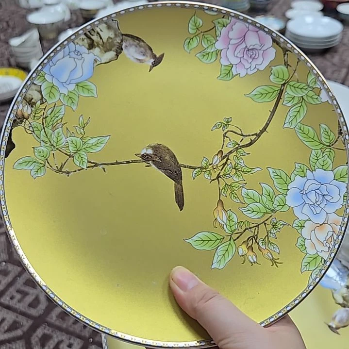 瓷片微瑕琴瑟和鸣8寸4个浅盘66666