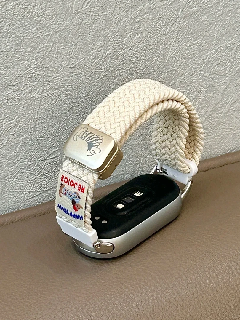 编织尼龙腊肠狗手表带适用小米手环10表带9pro女红米watch5/4华为