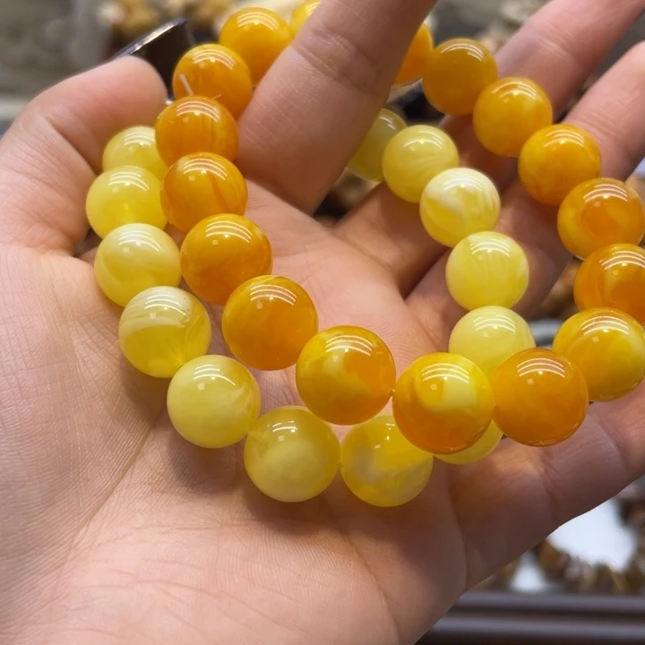银S925蜡蜡12圆珠手串