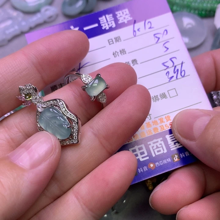 翡翠银S925镶嵌颈饰y***i