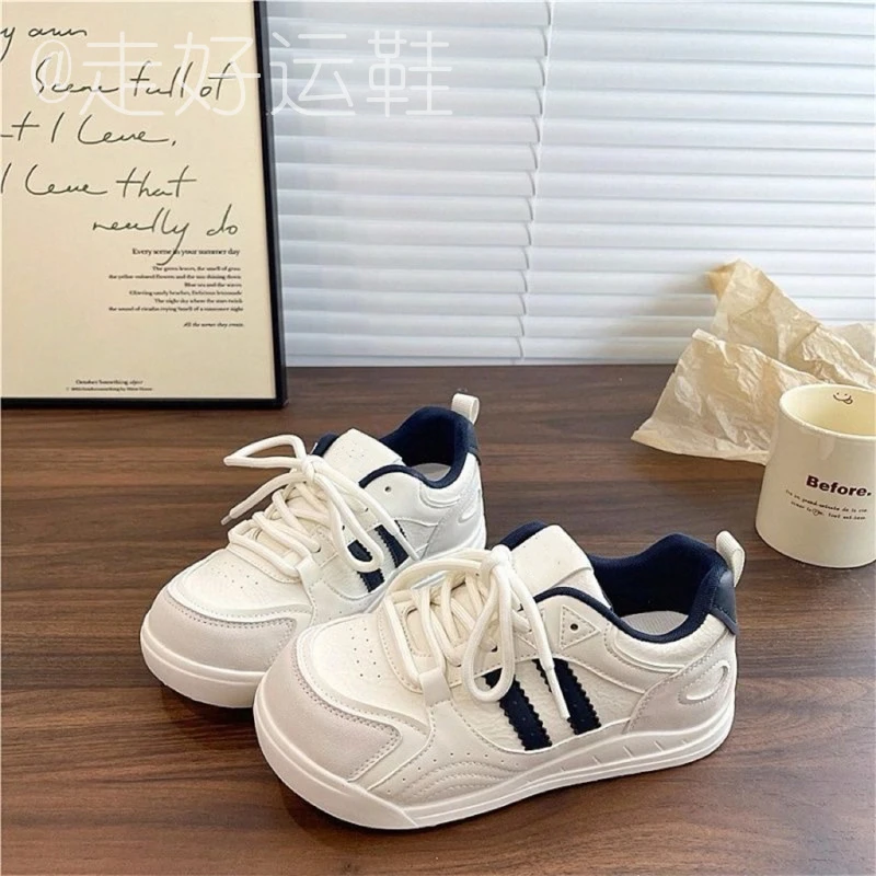 34码-40码港风小白鞋女ins学生百搭运动休闲板鞋2025秋季德训鞋