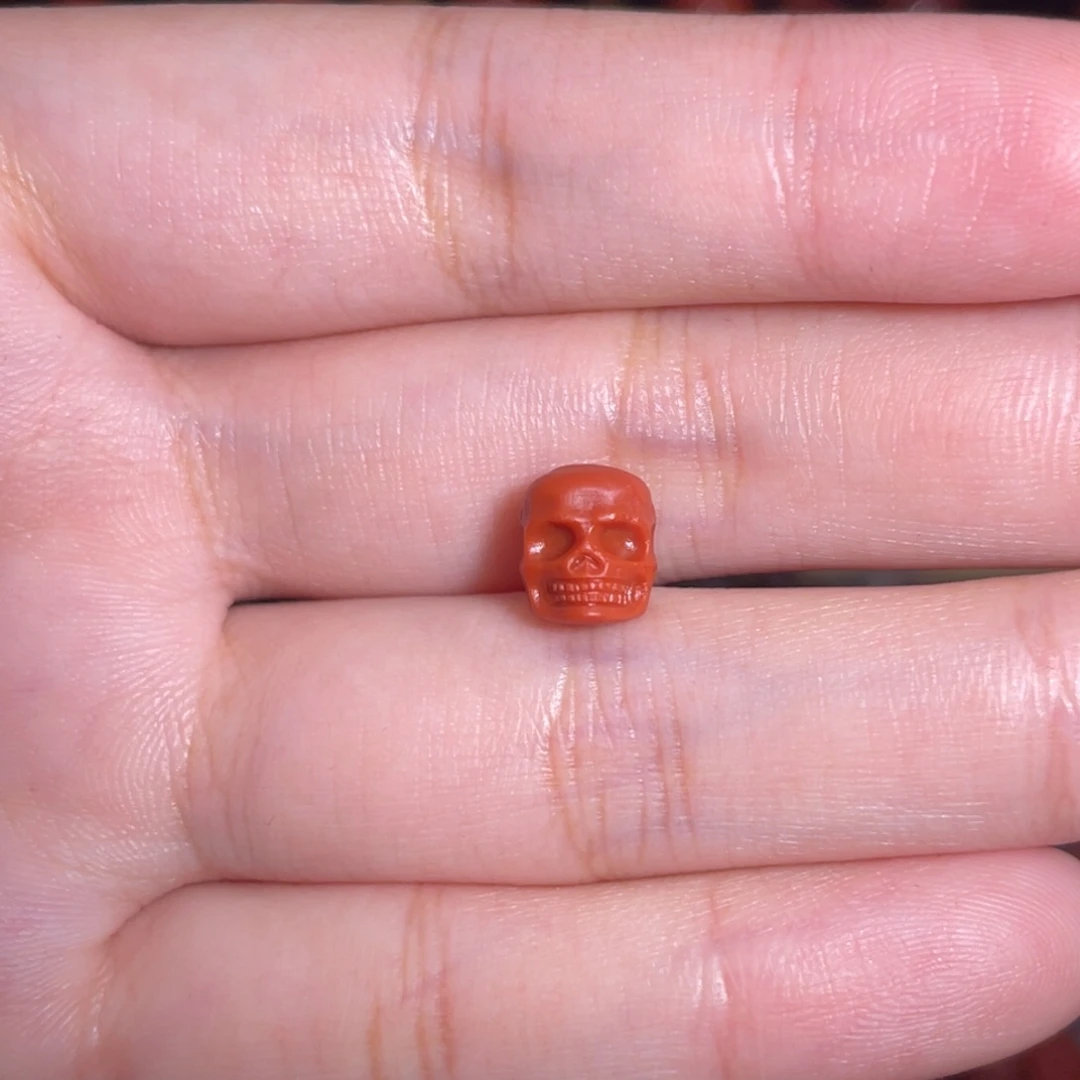南红玛瑙未镶嵌骷髅头7mm+