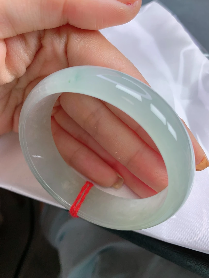 缅甸天然a货翡翠56圈口贵妃轮胎手镯