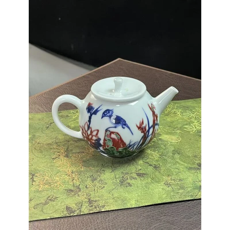 景德镇釉下彩手工手绘青花釉里红陶瓷茶具茶壶
