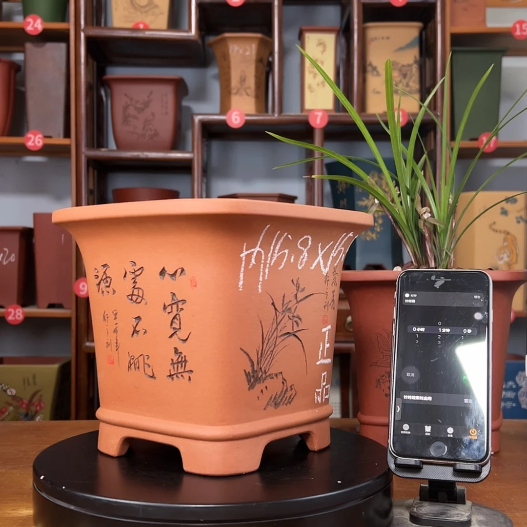 【闪购商品】紫砂花盆小****饰周之夏精品紫砂花盆