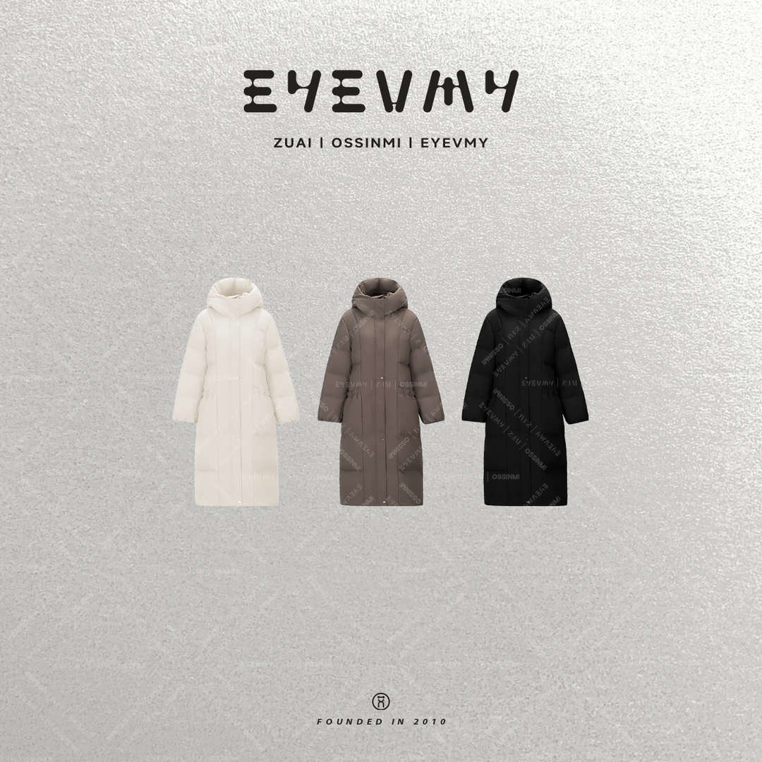 【解冻中空纱鹅绒服】90白鹅长款连帽立领H型廓形外套WT54OWK043