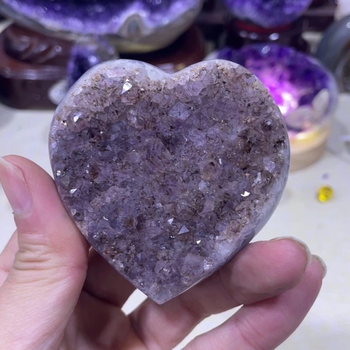 紫晶钛晶摆件未镶嵌