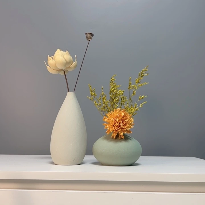 陶瓷花瓶景德镇手作陶瓷花瓶摆件无孔