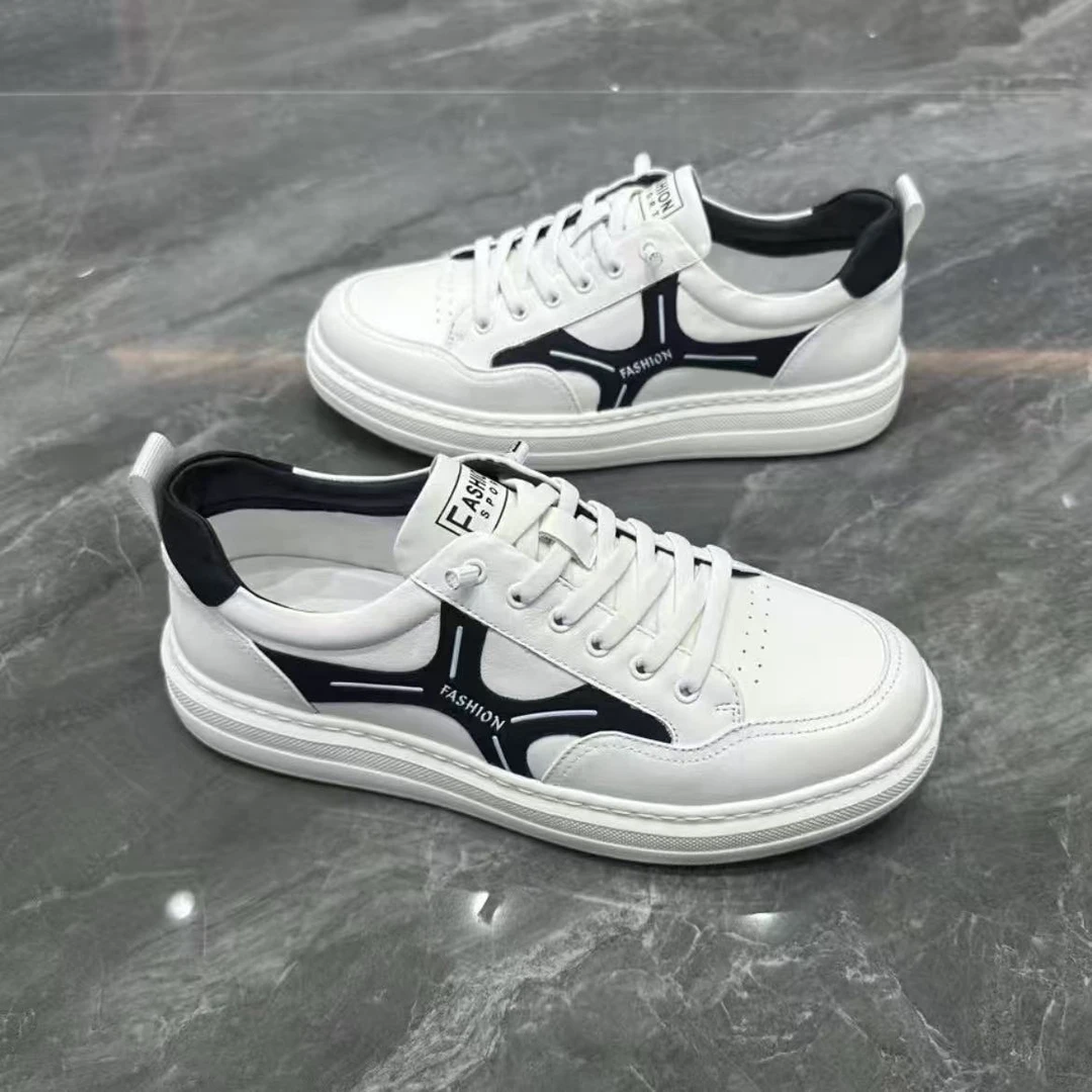 男鞋2025春季新款头层牛皮轻软底简约百搭透气小白鞋男款休闲板鞋