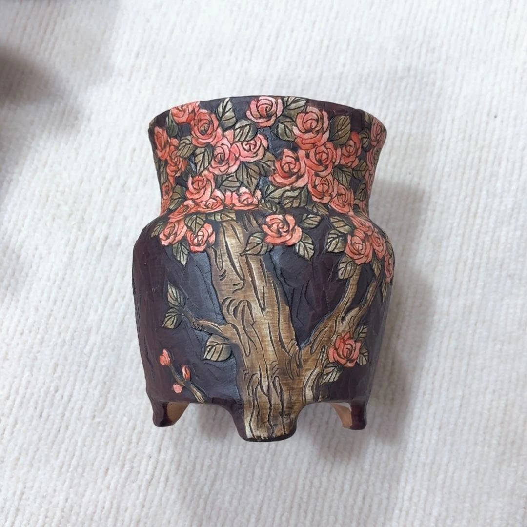 栀***子紫砂花盆陶瓷多肉花盆精品