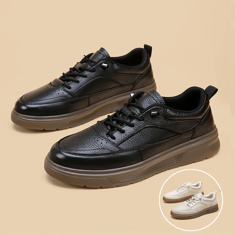 【头层牛皮】2026新款男士休闲百搭透气轻便软底软面防滑牛筋底男鞋商品图