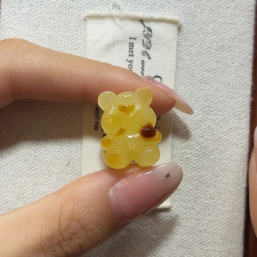 琥珀未镶嵌裸石干饭小熊