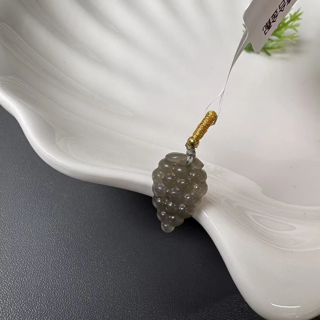 和田玉葡萄合金配件吊坠