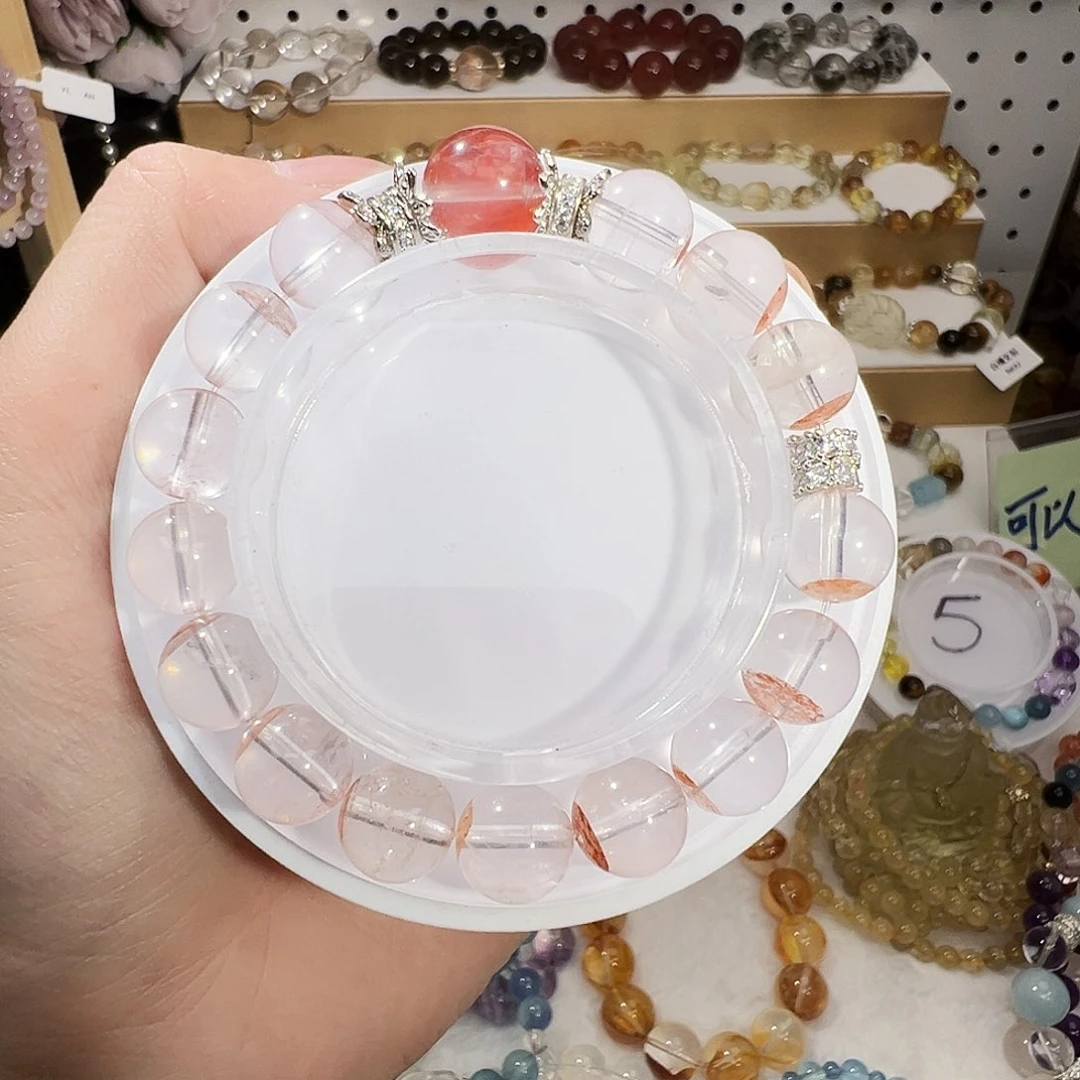 手串未镶嵌水晶聚宝盆锦鲤胶花