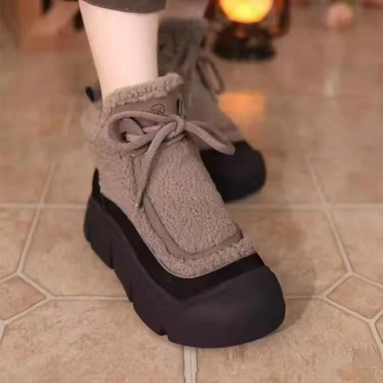 加绒加厚保暖棉鞋女2025冬季新款时尚高帮厚底超软耐磨百搭雪地靴