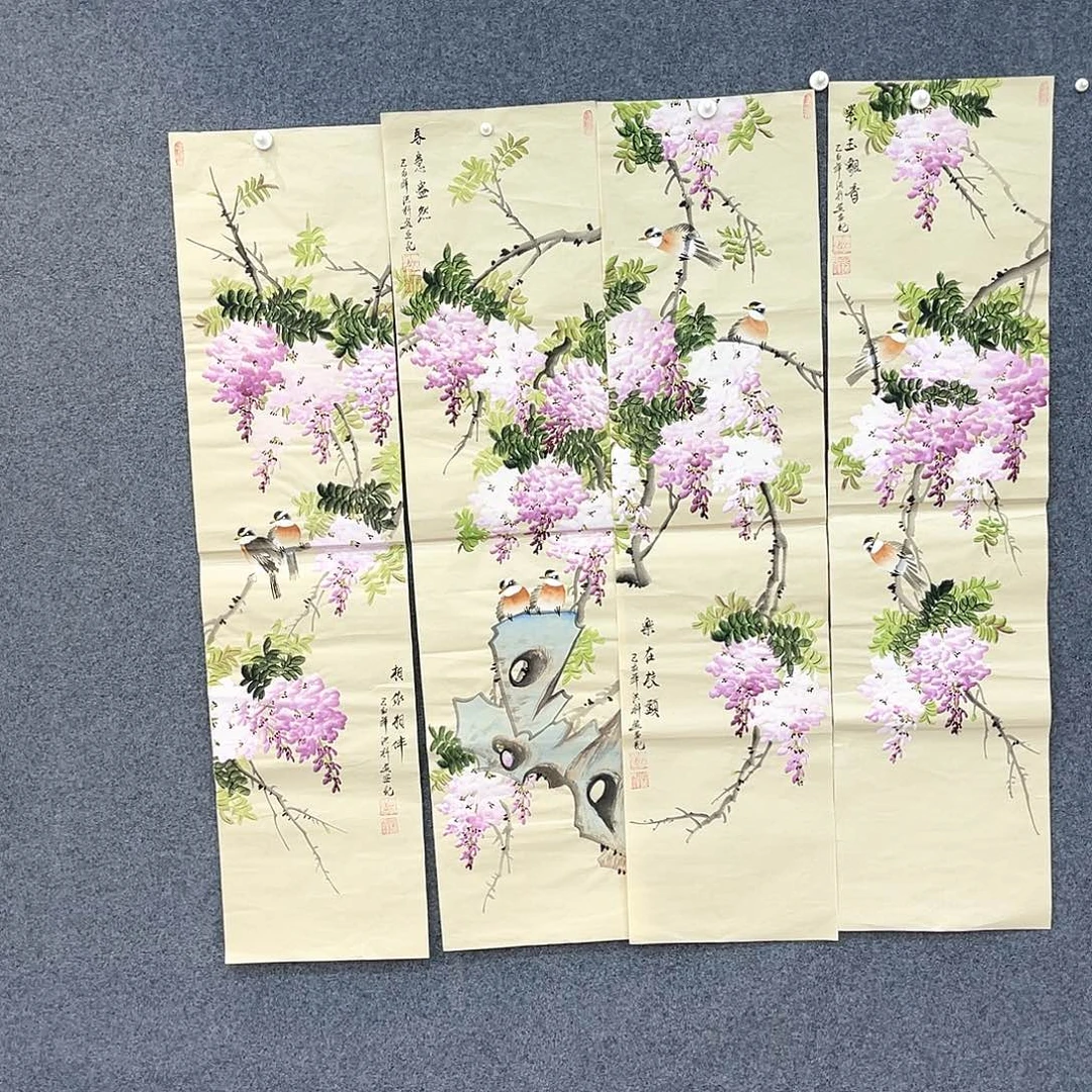 国画画画和书法艺术作品