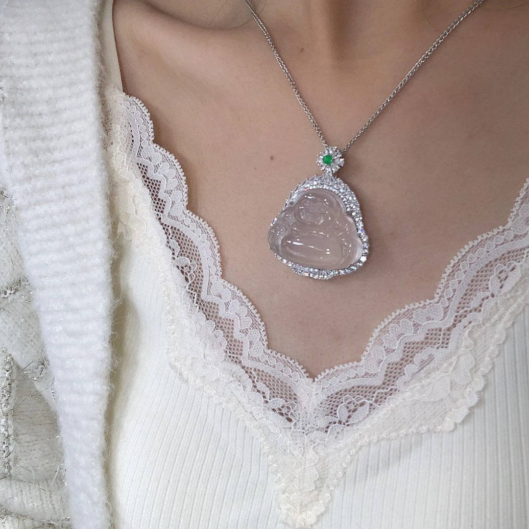 石英质玉颈饰银S925镶嵌33