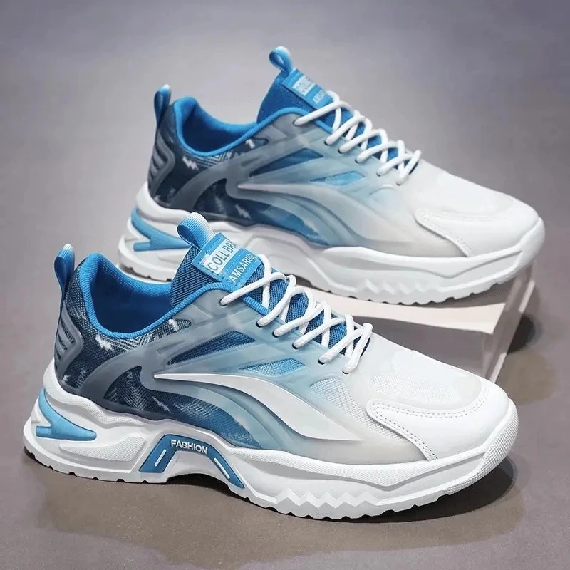 024男鞋秋冬季新款网面百搭跑步运动鞋爆款厚底防RF