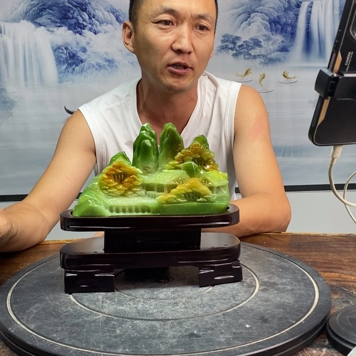 浩***彬石材岫岩玉山水摆件