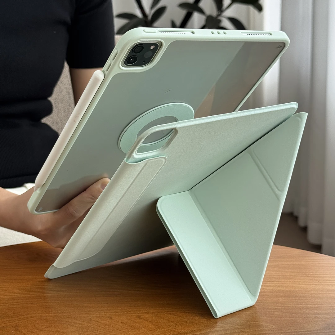 适用苹果ipadair7保护壳pro平板11亚克力10.2防弯mini5磁吸a16套3