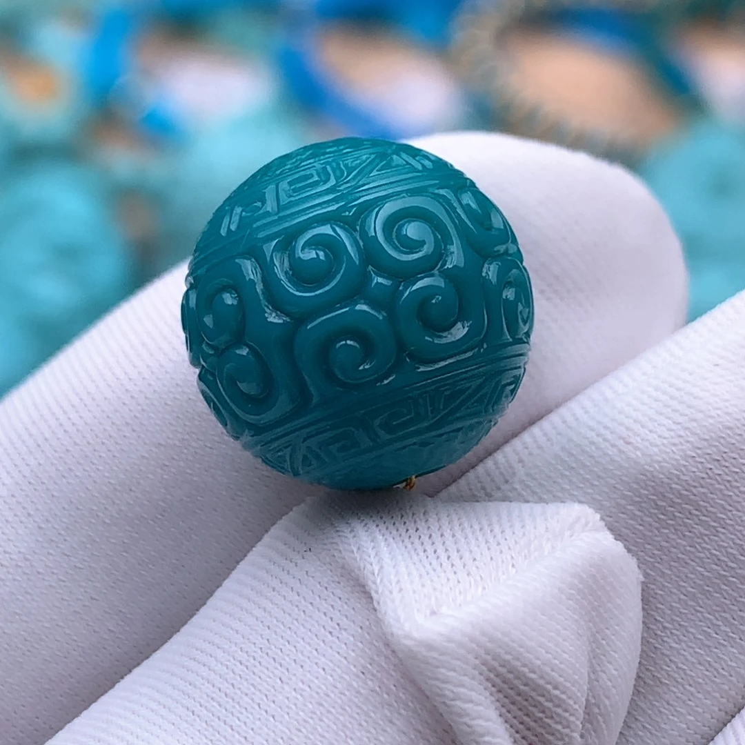 绿松石未镶嵌珠宝奇石13.8mm