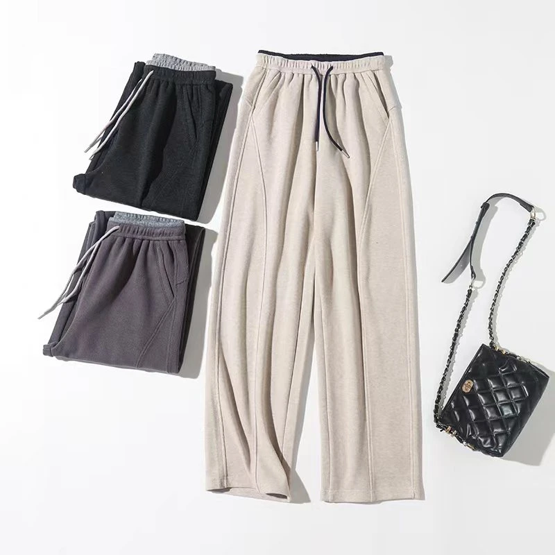 漫步云端！新款加绒佰搭好穿垂坠显瘦显直挺括休闲直筒长裤#7587