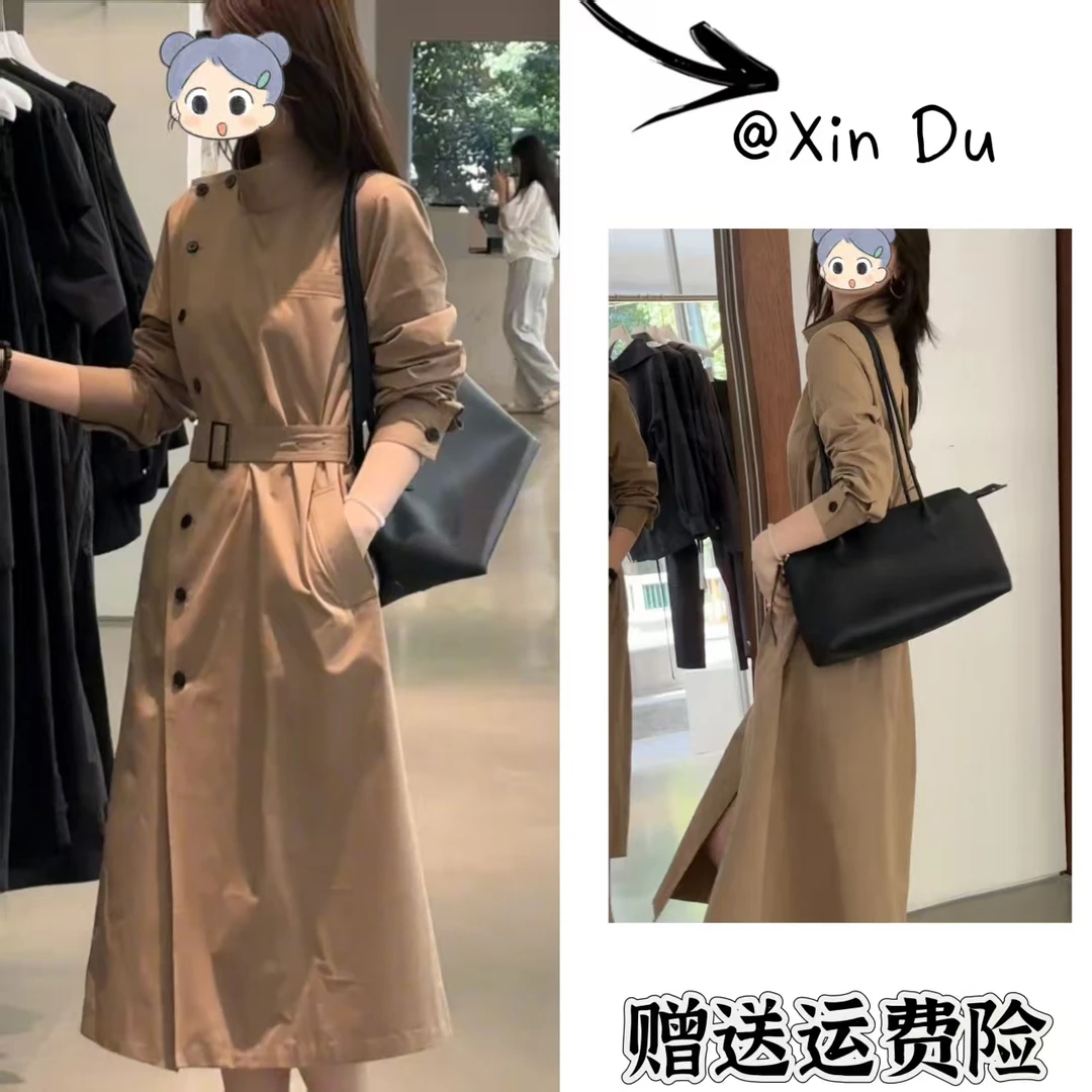 2025秋季新款时尚显瘦气质女士网红洋气风衣百搭款D22179