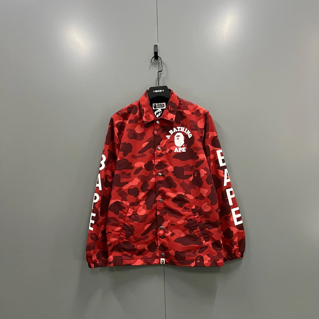 95新 maje c29 BAPE 红色迷彩长袖外套 S码/bc009663